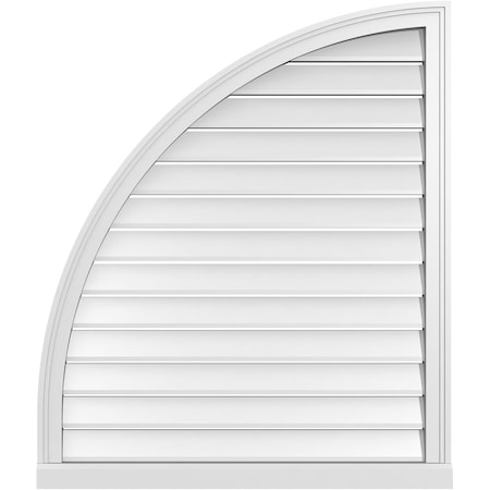 Ekena Millwork Quarter Round Top Left Surface Mount PVC Gable Vent w/ 2"W x 2"P Brickmould Sill Frame, 34"W x 40"H GVPQL34X4003SF